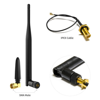 Frequency Range 2400-2500MHz/5000-5800MHz/600-6000MHz Black 8 LTE Arduino Satellite GSM Antenna