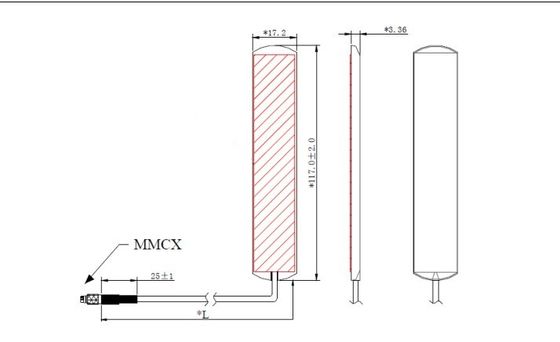 Impedance 50Ω 4.5dBi Wifi 2.4GHz Dipole Antenna with RG174 Cable and CE Certification
