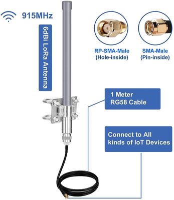 Outdoor Fiberglass Base Antenna 8dBi 915MHz 450-470/2300-2400MHz for Lora Bobcat 300