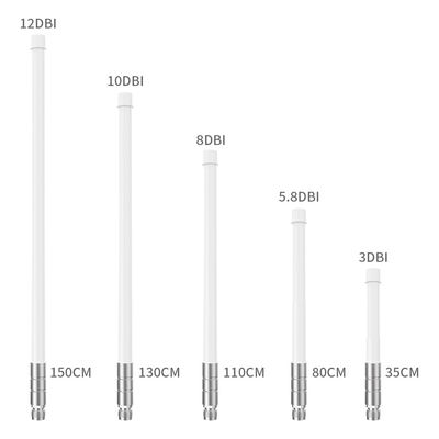 Lora Fiberglass Antenna 50Ω Impedance 3dbi 5.8dbi 8dbi 10dbi 12dbi 15dbi white/grey/black