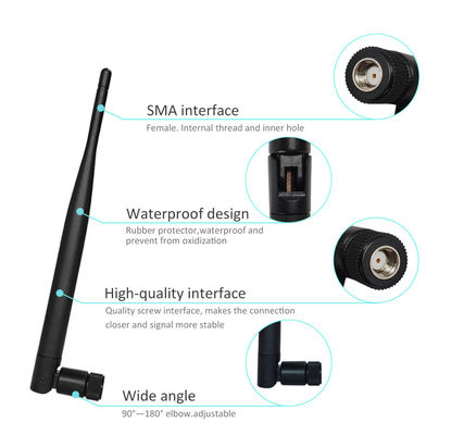 Omni Directional Wireless WAN Repeater 9dBi 2.4GHz 5GHz Dual Band WiFi Rubber Duck Antenna