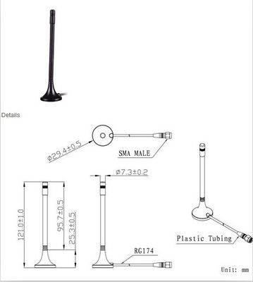 900-2100MHz Rubber Duck GSM 3G 4G 3dbi Antenna with Max Input Power 50w and Magnet Base
